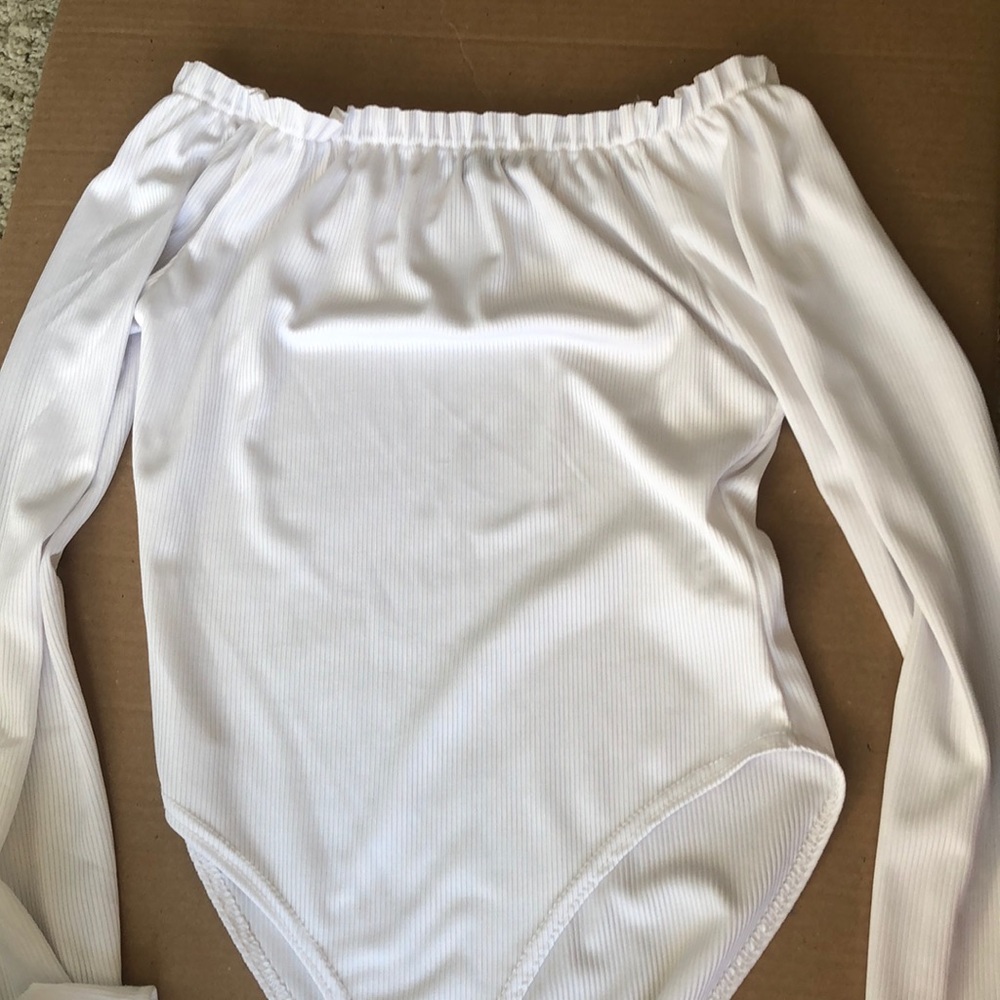 Nasty Gal white ribbed bodysuit